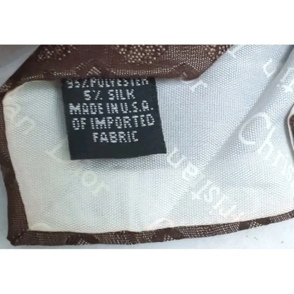 Christian Dior Monsieur Brown Vintage Embroidered‎ Silk Blend Geometric Neck Tie